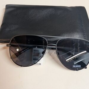 QUAY Black Polarized Sunglasses with Case